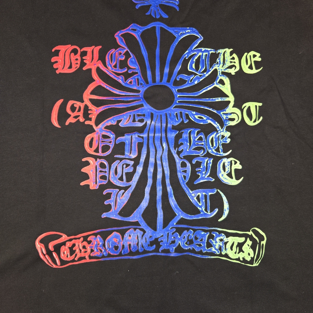 Chrome Hearts Multicolor Gothic Cross Tee Black